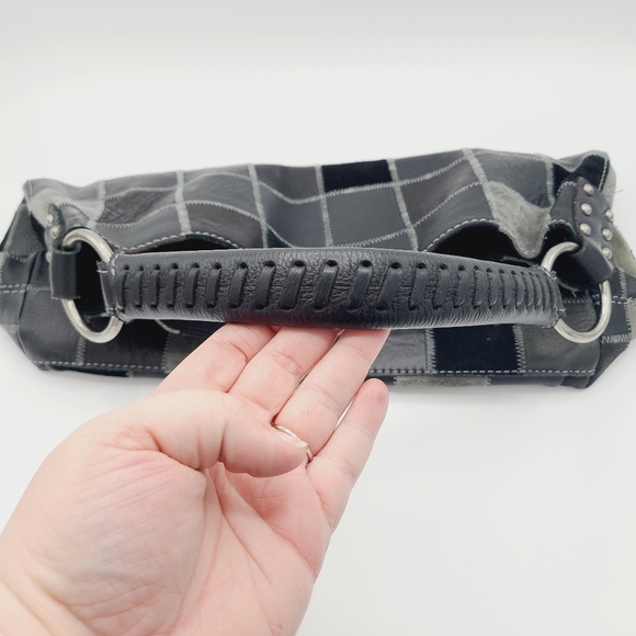 Lucky Brand Patchwork Suede Leather Purse Hobo Bag - Picture 3 of 7